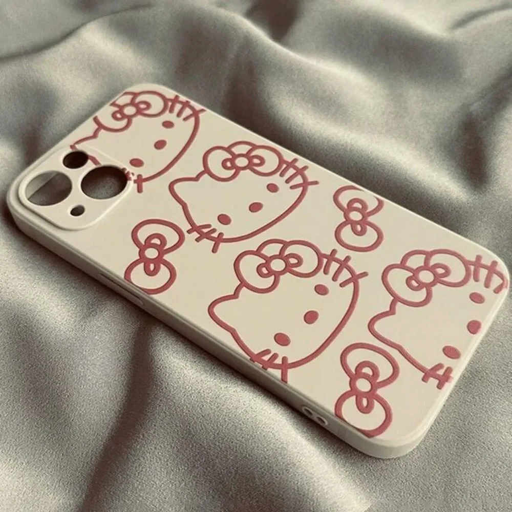 Hello Kitty Phone Case Set Black and White Silicone I phone 13 Pro Max NWT